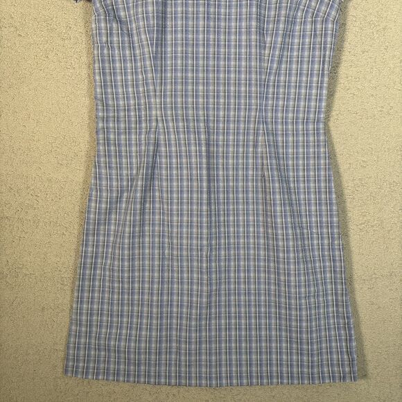 Vintage Patagonia Puckerware Dress Women’s Size 10 Blue Plaid Y2K 90 Cottage - Picture 2 of 13